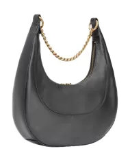 Borsa donna nera a mezzaluna con logo Lovebirds | PINKO Borsa donna nera a mezzaluna con logo Lovebirds | PINKO