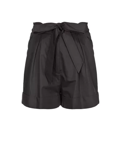 Short donna nero limousine con dettagli a piega e risvolto | PINKO