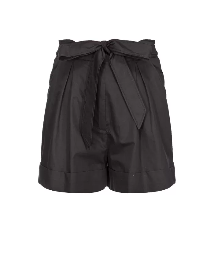 Short donna nero limousine con dettagli a piega e risvolto | PINKO Short donna nero limousine con dettagli a piega e risvolto | PINKO