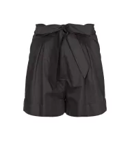 Short donna nero limousine con dettagli a piega e risvolto | PINKO Short donna nero limousine con dettagli a piega e risvolto | PINKO