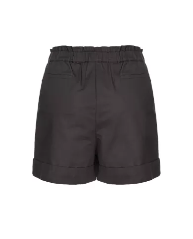 Short donna nero limousine con dettagli a piega e risvolto | PINKO