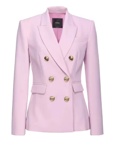 Giacca donna fumo orchidea in crêpe stretch con scollo rever | PINKO Giacca donna fumo orchidea in crêpe stretch con scollo rever | PINKO