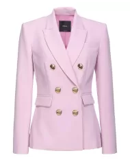 Giacca donna fumo orchidea in crêpe stretch con scollo rever | PINKO