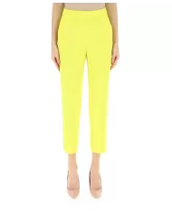 Pantaloni donna giallo in crêpe stretch e tasche alla francese | PINKO