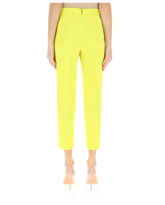Pantaloni donna giallo in crêpe stretch e tasche alla francese | PINKO Pantaloni donna giallo in crêpe stretch e tasche alla francese | PINKO