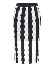 Gonna Donna PINKO Bianco E Nero Con Effetto Traforato In Vita Gonna Donna PINKO Bianco E Nero Con Effetto Traforato In Vita