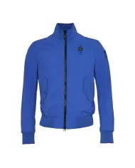Bomber uomo royal con girocollo alto e con bordi a costine | BLAUER Bomber uomo royal con girocollo alto e con bordi a costine | BLAUER