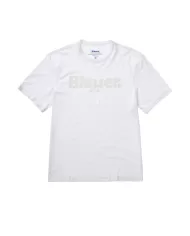 T-shirt Uomo bianco ottico in jersey con logo stampato avanti | BLAUER T-shirt Uomo bianco ottico in jersey con logo stampato avanti | BLAUER