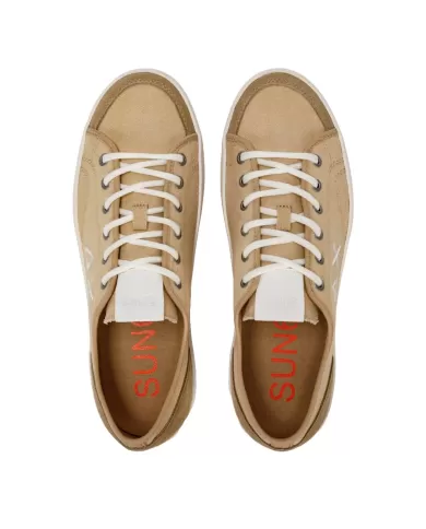 Sneakers Uomo beige stile skater in misto pelle | SUN68