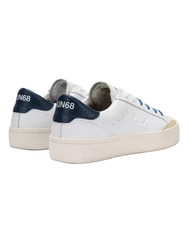 Sneakers uomo stile skater in pelle bianca e blue navy | SUN68