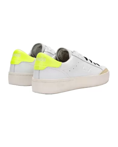 Sneakers Uomo stile skater in pelle bianca e gialla | SUN68