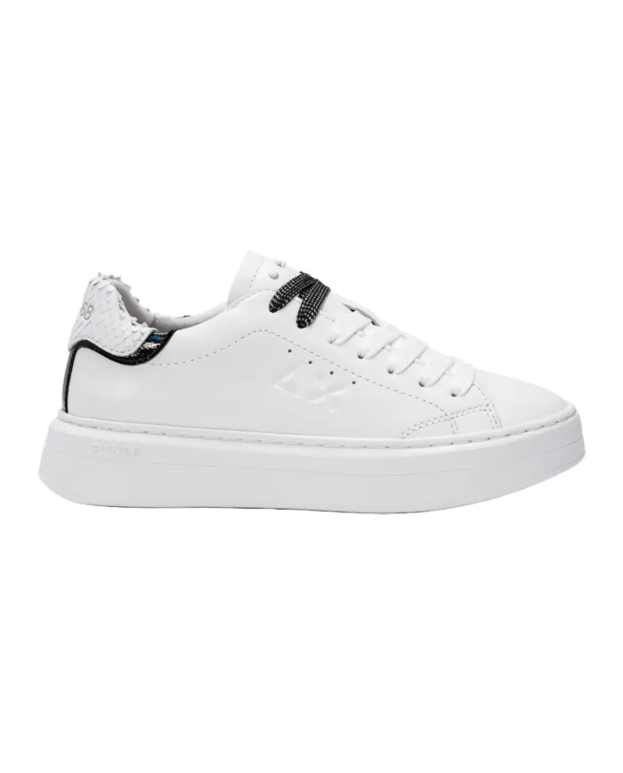 Sneakers donna in pelle bianca con logo laterale | SUN68 Sneakers donna in pelle bianca con logo laterale | SUN68