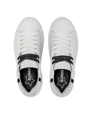 Sneakers donna in pelle bianca con logo laterale | SUN68 Sneakers donna in pelle bianca con logo laterale | SUN68