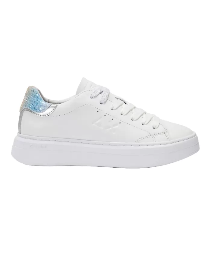 Sneakers donna in pelle bianca e argento | SUN68 Sneakers donna in pelle bianca e argento | SUN68