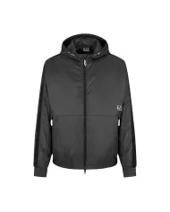 Giubbino con cappuccio uomo nero con logo su petto | EA7 Giubbino con cappuccio uomo nero con logo su petto | EA7