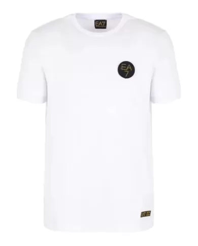 T-Shirt uomo bianca con patch olografica e loghi | EA7 T-Shirt uomo bianca con patch olografica e loghi | EA7