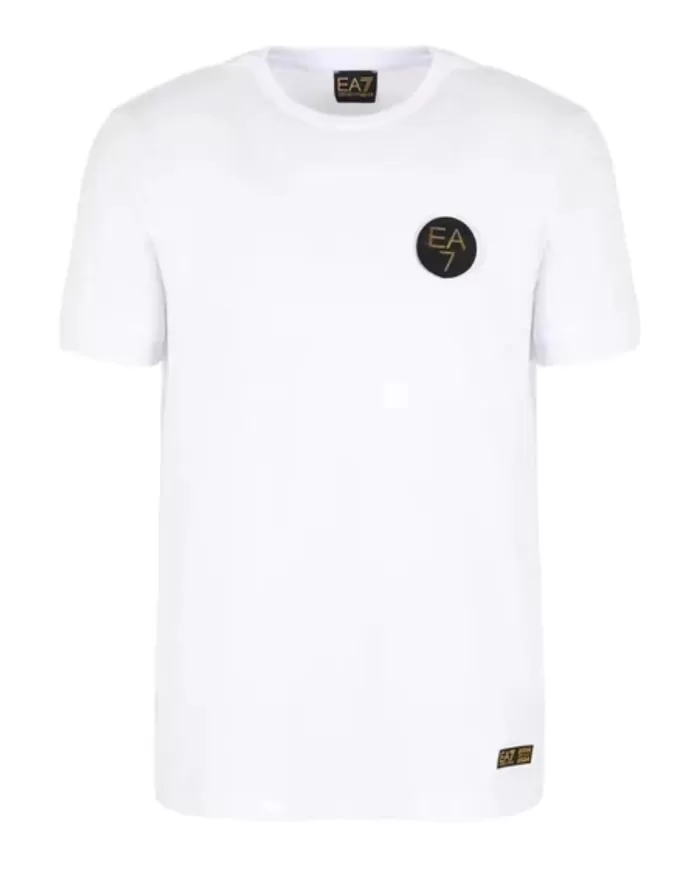 T-Shirt uomo bianca con patch olografica e loghi | EA7 T-Shirt uomo bianca con patch olografica e loghi | EA7