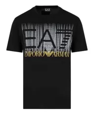 T-Shirt uomo nera in cotone con Maxi Logo | EA7 T-Shirt uomo nera in cotone con Maxi Logo | EA7