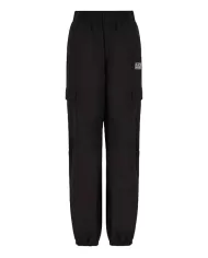 Pantaloni cargo donna neri boxy over in nylon con logo | EA7 Pantaloni cargo donna neri boxy over in nylon con logo | EA7