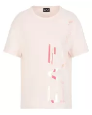T-Shirt donna mauve chalk stile boyfriend con maxi logo frontale | EA7