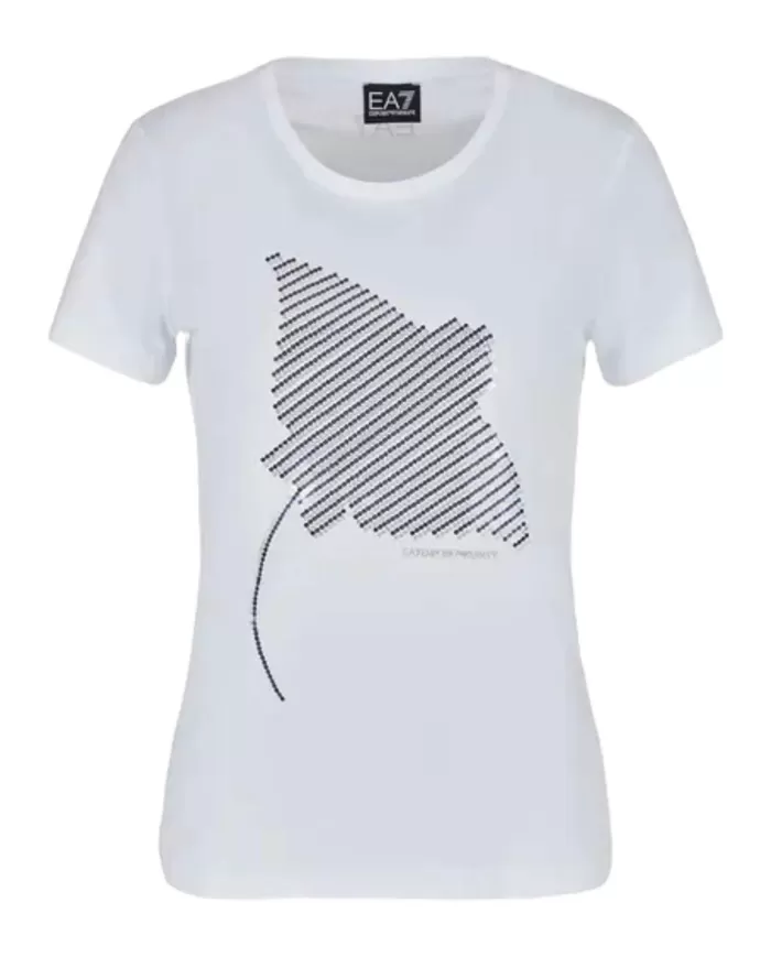 T-Shirt donna bianca con stampa frontale | EA7 T-Shirt donna bianca con stampa frontale | EA7