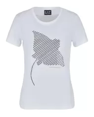 T-Shirt donna bianca con stampa frontale | EA7