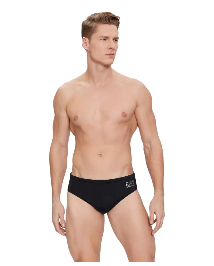 Slip mare uomo nero elasticizzato con logo laterale | EA7 Slip mare uomo nero elasticizzato con logo laterale | EA7