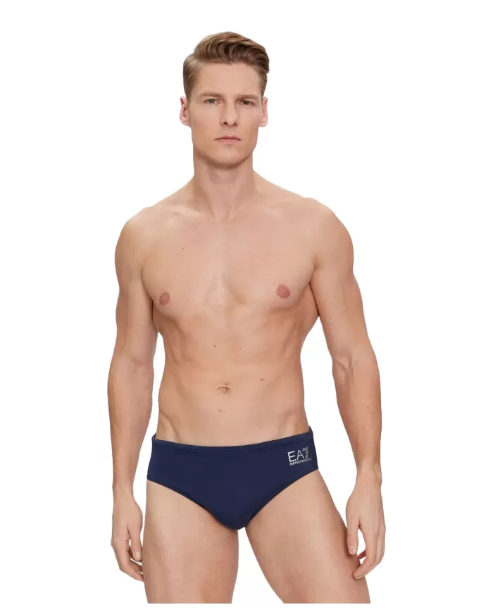 Slip mare uomo blu navy elasticizzato con logo laterale | EA7 Slip mare uomo blu navy elasticizzato con logo laterale | EA7