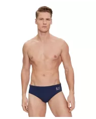 Slip mare uomo blu navy elasticizzato con logo laterale | EA7