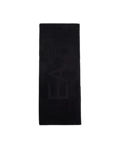 Telo mare uomo nero 100% cotone con logo | EA7