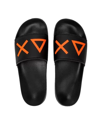 Ciabatte uomo nere con logo fluo e dettagli logati | SUN68