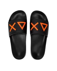 Ciabatte uomo nere con logo fluo e dettagli logati | SUN68