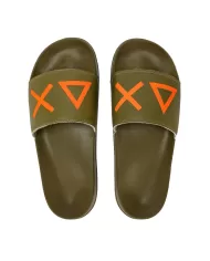 Ciabatte uomo militare con logo fluo e dettagli logati | SUN68