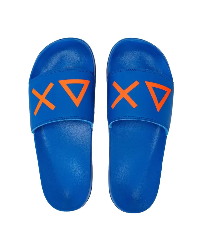 Ciabatte uomo royal con logo fluo e dettagli logati | SUN68 Ciabatte uomo royal con logo fluo e dettagli logati | SUN68