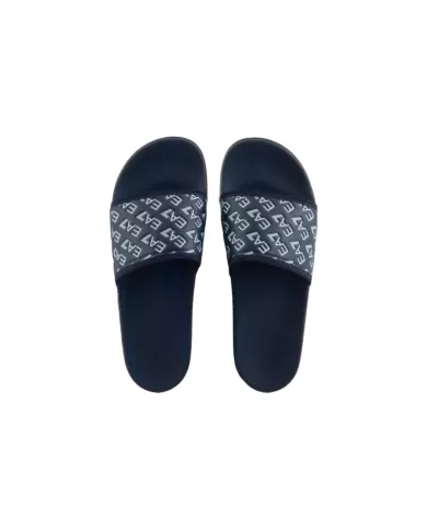 Ciabatte uomo navy/white in pvc antiscivolo con Logo all-over | EA7