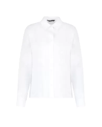 Camicia donna bianca con logo ricamato su retro | ARMANI EXCHANGE