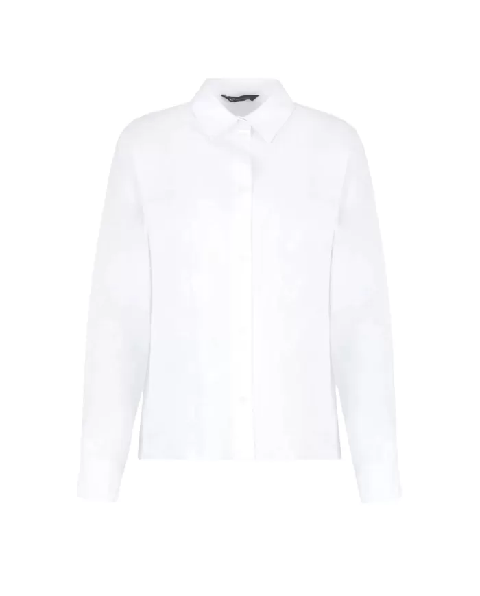 Camicia donna bianca con logo ricamato su retro | ARMANI EXCHANGE Camicia donna bianca con logo ricamato su retro | ARMANI EXCHANGE