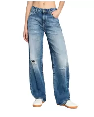 Jeans donna medium indigo stile grunge, logo patch | ARMANI EXCHANGE Jeans donna medium indigo stile grunge, logo patch | ARMANI EXCHANGE
