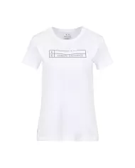 T-Shirt Donna Bianca Con stampa logo E Ricamo | ARMANI EXCHANGE T-Shirt Donna Bianca Con stampa logo E Ricamo | ARMANI EXCHANGE
