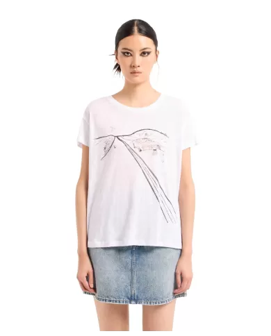 T-Shirt donna bianca con stampa fronte/retro | ARMANI EXCHANGE T-Shirt donna bianca con stampa fronte/retro | ARMANI EXCHANGE