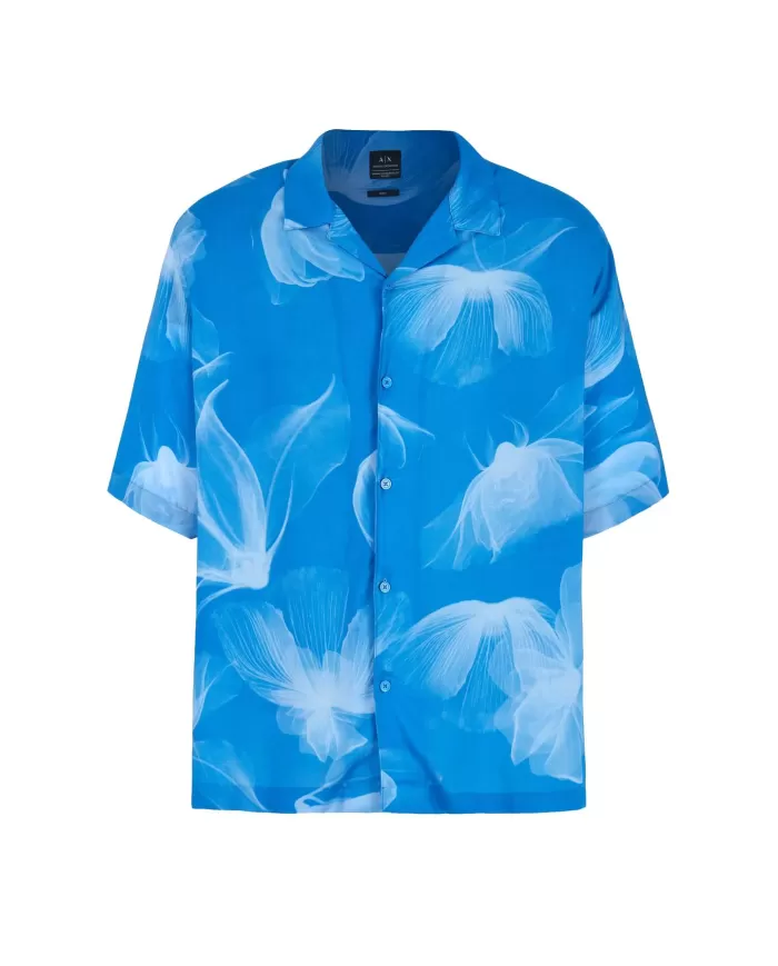 Camicia uomo con fantasia floreale e maniche boxy | ARMANI EXCHANGE Camicia uomo con fantasia floreale e maniche boxy | ARMANI EXCHANGE