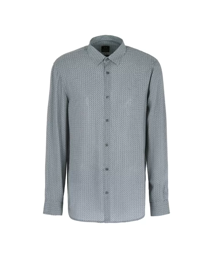 Camicia uomo urban chic/geo gric con fantasia e logo | ARMANI EXCHANGE Camicia uomo urban chic/geo gric con fantasia e logo | ARMANI EXCHANGE
