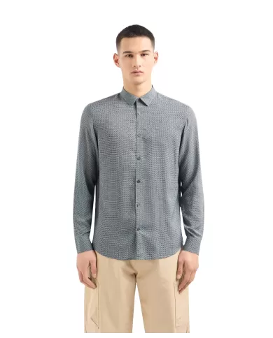 Camicia uomo urban chic/geo gric con fantasia e logo | ARMANI EXCHANGE Camicia uomo urban chic/geo gric con fantasia e logo | ARMANI EXCHANGE