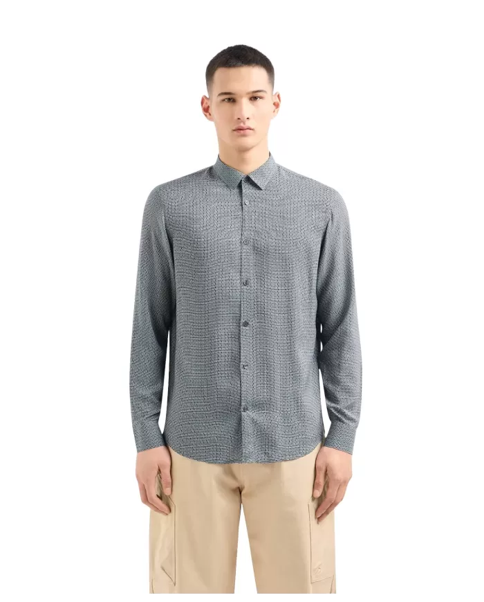 Camicia uomo urban chic/geo gric con fantasia e logo | ARMANI EXCHANGE Camicia uomo urban chic/geo gric con fantasia e logo | ARMANI EXCHANGE
