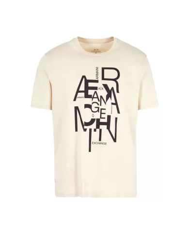 T-Shirt uomo fog con logo stampato in contrasto | ARMANI EXCHANGE T-Shirt uomo fog con logo stampato in contrasto | ARMANI EXCHANGE
