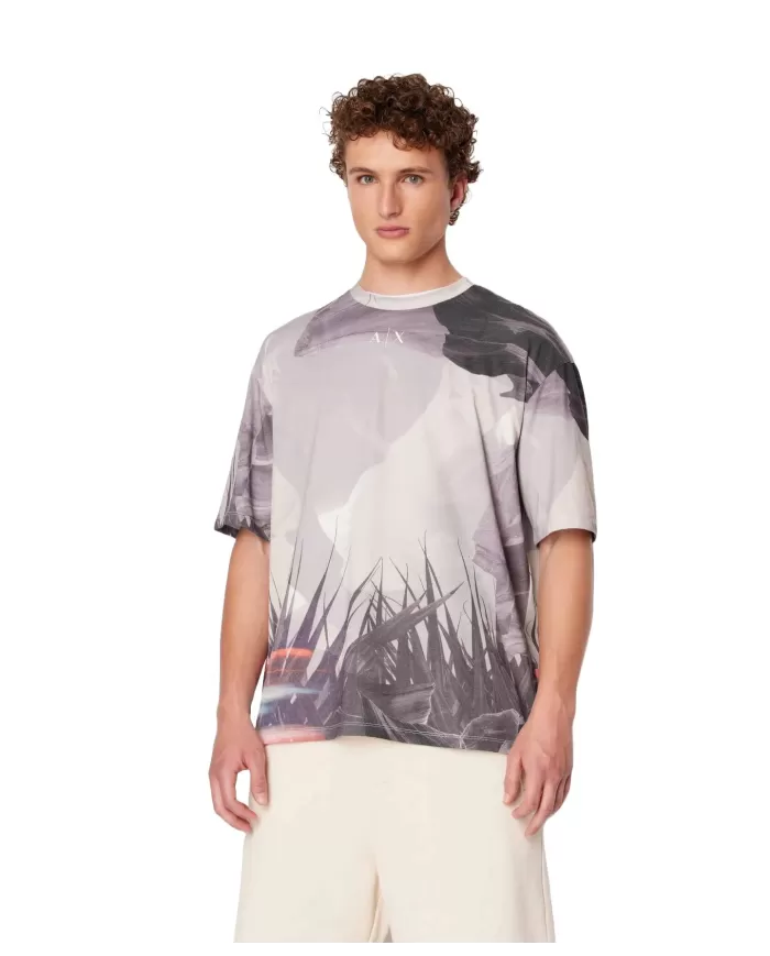T-Shirt uomo safari allover con fantasia e logo | ARMANI EXCHANGE T-Shirt uomo safari allover con fantasia e logo | ARMANI EXCHANGE