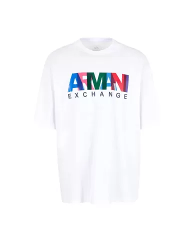 T-Shirt uomo bianca con logo stampato multicolor | ARMANI EXCHANGE T-Shirt uomo bianca con logo stampato multicolor | ARMANI EXCHANGE