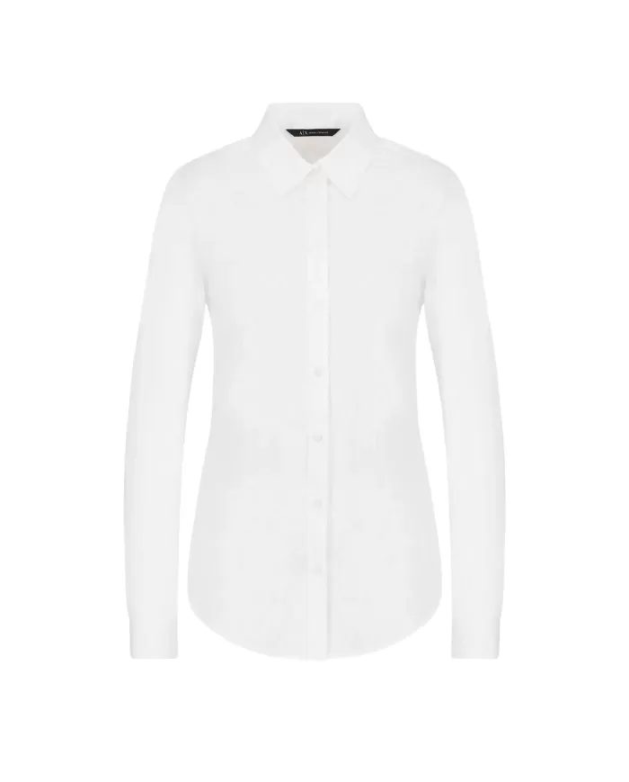 Camicia donna bianca con polsini alle maniche | ARMANI EXCHANGE Camicia donna bianca con polsini alle maniche | ARMANI EXCHANGE