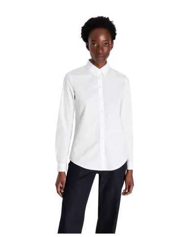 Camicia donna bianca con polsini alle maniche | ARMANI EXCHANGE Camicia donna bianca con polsini alle maniche | ARMANI EXCHANGE