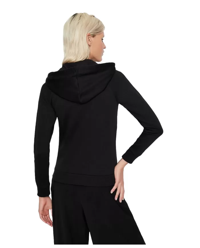 Felpa donna nera con cappuccio e logo avanti | ARMANI EXCHANGE Felpa donna nera con cappuccio e logo avanti | ARMANI EXCHANGE